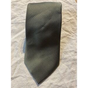 PRONTO UOMO GREEN BLACK GEOMETRIC‎ STRIPED MOTIF NECKTIE -GUC- DESIGNER TIES.